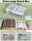 6 Pack Extra Large Pencil Box with Removable Divider, Thickened Pencil Case Bulk, Clear Crayon Marker Organizer Stackable Plastic Small Storage Containers for Pen Craft School Supplies (Multi)